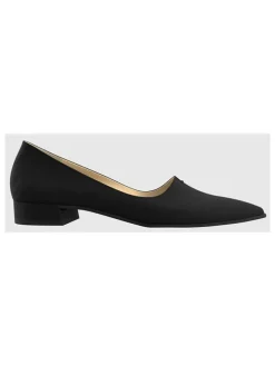 Leren ballerina's zwart