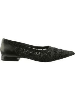 Leren ballerina's zwart