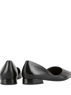 Leren ballerina's zwart