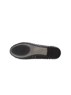 Leren ballerina's zwart
