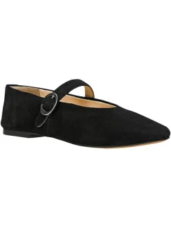 Leren ballerina's zwart