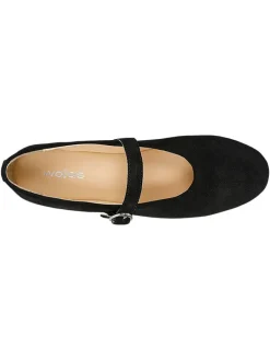Leren ballerina's zwart