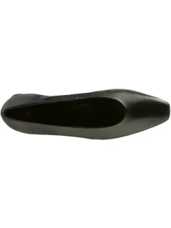 Leren ballerina's zwart