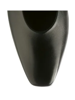 Leren ballerina's zwart