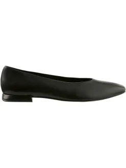 Leren ballerina's zwart