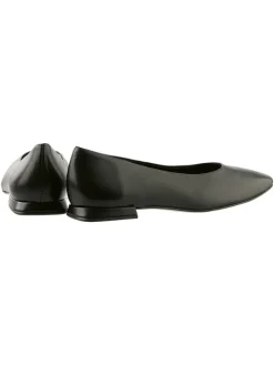 Leren ballerina's zwart