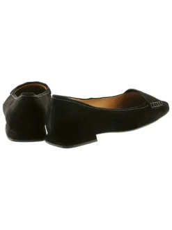 Leren ballerina's zwart