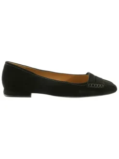 Leren ballerina's zwart