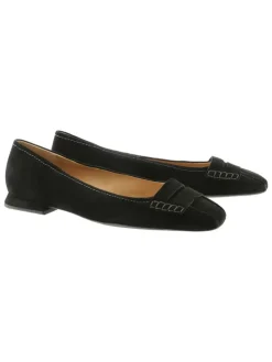 Leren ballerina's zwart