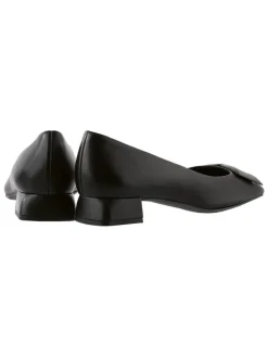 Leren ballerina's zwart