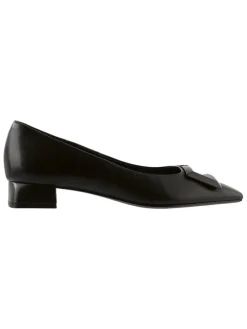 Leren ballerina's zwart