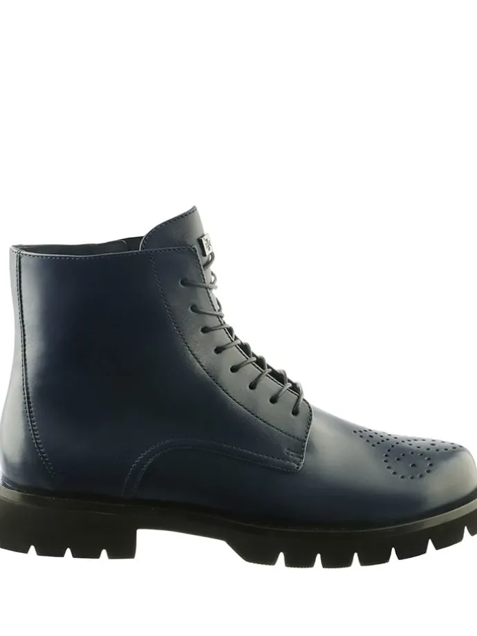 Leren boots "Brooklyn" donkerblauw