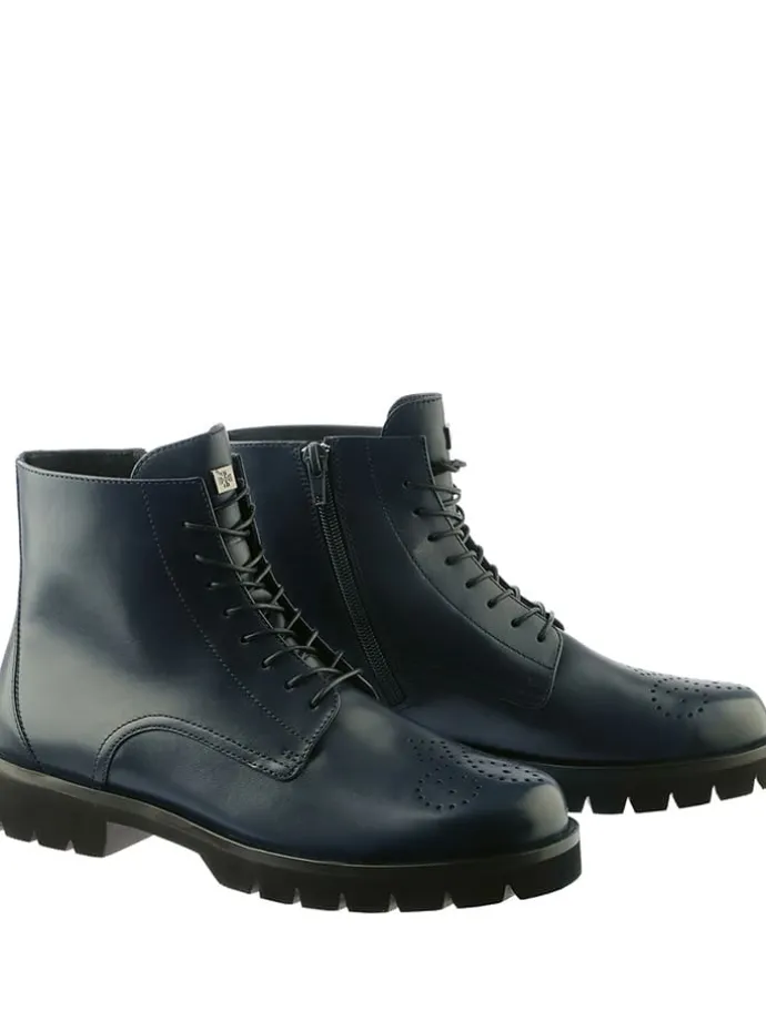 Leren boots "Brooklyn" donkerblauw
