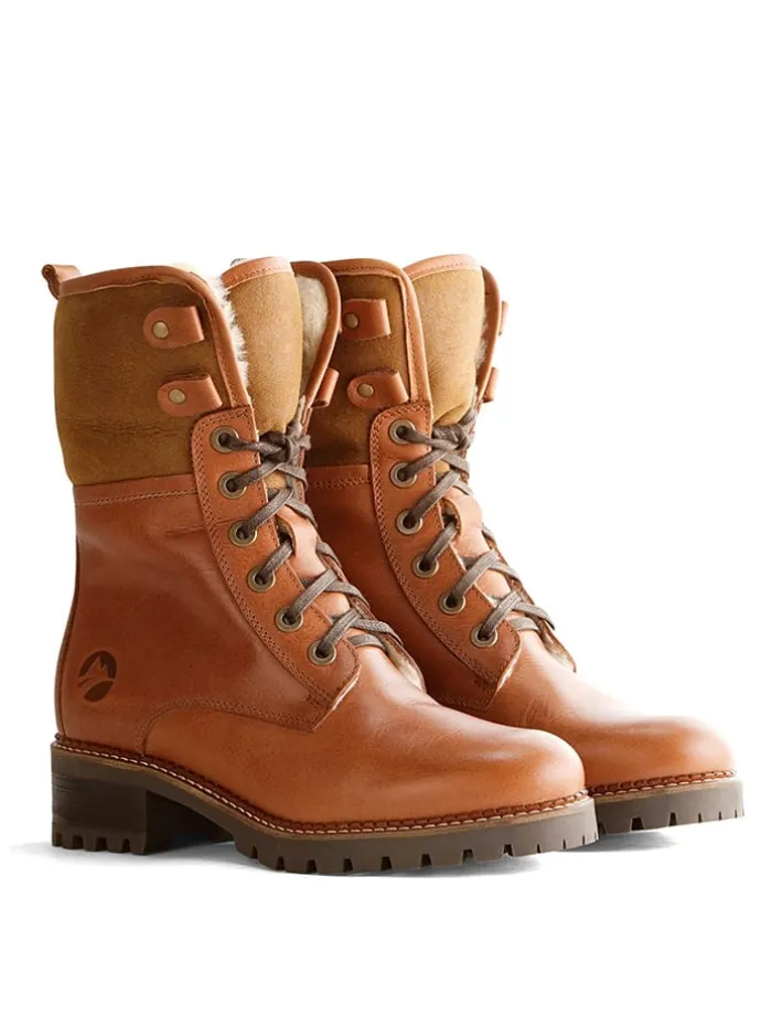 Leren boots "Myre" lichtbruin