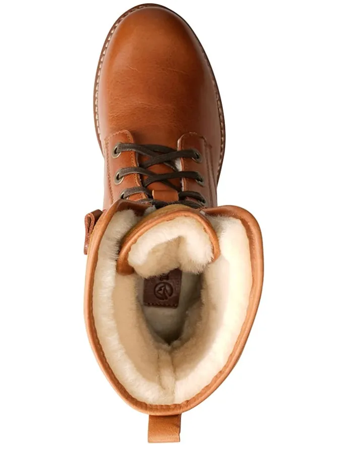 Leren boots "Myre" lichtbruin