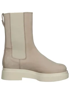 Leren chelseaboots beige