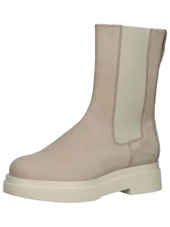 Leren chelseaboots beige