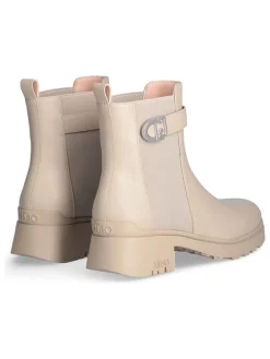 Leren chelseaboots beige