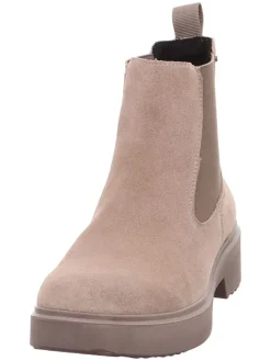 Leren chelseaboots beige