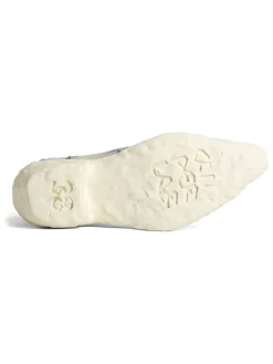 Leren chelseaboots crème/paars/donkerblauw