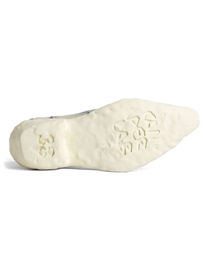 Leren chelseaboots crème/paars/donkerblauw