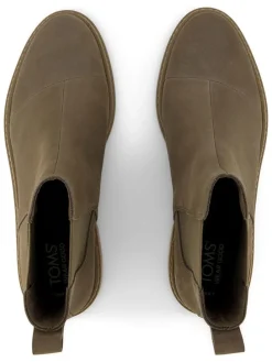 Leren chelseaboots kaki