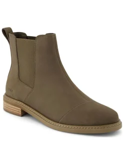 Leren chelseaboots kaki