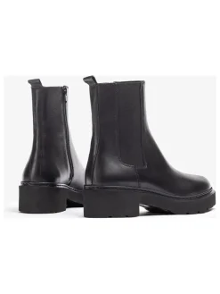 Leren chelseaboots zwart