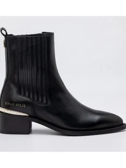 Leren chelseaboots zwart