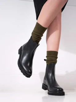 Leren chelseaboots zwart