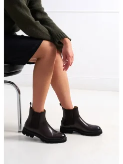 Leren chelseaboots zwart