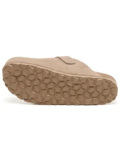 Leren clogs beige