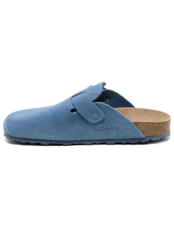Leren clogs blauw