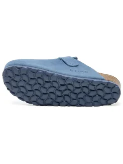 Leren clogs blauw