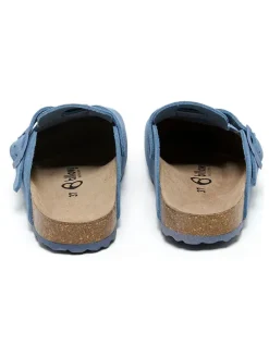 Leren clogs blauw