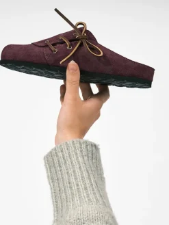Leren clogs bordeaux