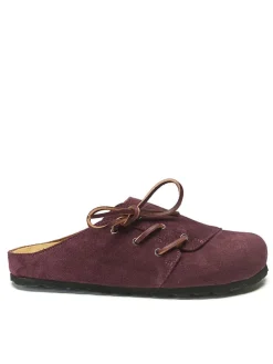 Leren clogs bordeaux