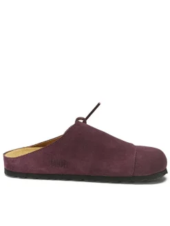 Leren clogs bordeaux