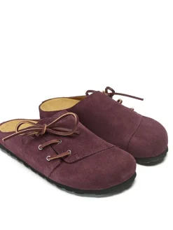 Leren clogs bordeaux