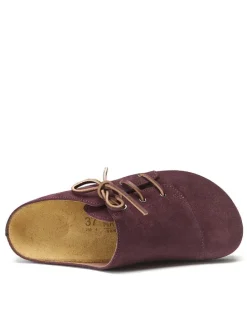 Leren clogs bordeaux