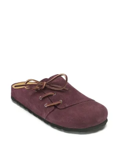 Leren clogs bordeaux