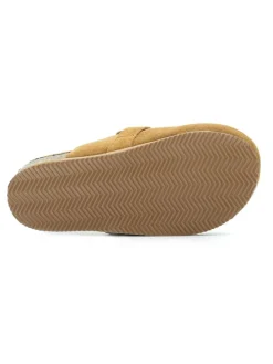 Leren clogs camel