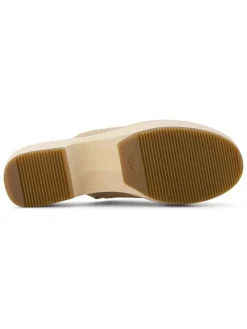Leren clogs crème