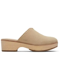 Leren clogs crème