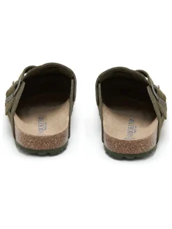 Leren clogs groen