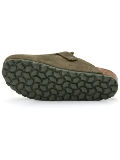 Leren clogs groen