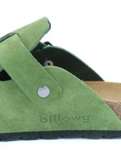 Leren clogs groen