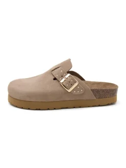 Leren clogs lichtbruin