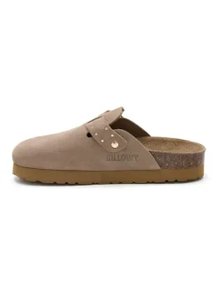 Leren clogs lichtbruin