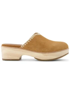 Leren clogs lichtbruin